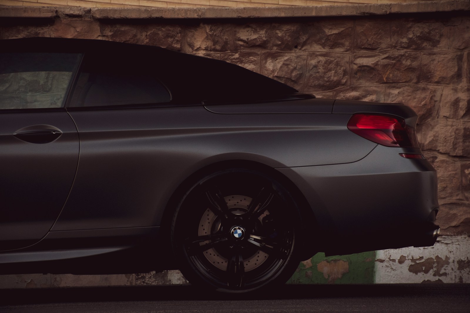 a car parked in a garage